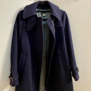 J Crew womens wool parka, size 2, navy